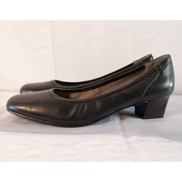 David Tate Supreme Black Nappa Leather Comfort Pump Low Heel Shoes 10W - Picture 3 of 12